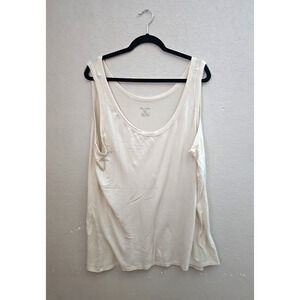 Willow Bay White Scoop Neck Soft Stretch Sleeveless Tank Top Womans Plus Size 4X